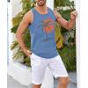 imageRuncati Mens Workout Tank Tops Gym Sleeveless Shirts Palm Tree Vintage Style TShirtLight Blue