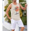 imageRuncati Mens Workout Tank Tops Gym Sleeveless Shirts Palm Tree Vintage Style TShirtLight Grey