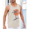 imageRuncati Mens Workout Tank Tops Gym Sleeveless Shirts Palm Tree Vintage Style TShirtLight Grey