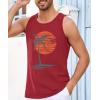 imageRuncati Mens Workout Tank Tops Gym Sleeveless Shirts Palm Tree Vintage Style TShirtRed