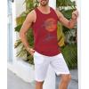 imageRuncati Mens Workout Tank Tops Gym Sleeveless Shirts Palm Tree Vintage Style TShirtRed