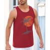 imageRuncati Mens Workout Tank Tops Gym Sleeveless Shirts Palm Tree Vintage Style TShirtRed
