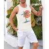 imageRuncati Mens Workout Tank Tops Gym Sleeveless Shirts Palm Tree Vintage Style TShirtWhite