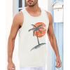 imageRuncati Mens Workout Tank Tops Gym Sleeveless Shirts Palm Tree Vintage Style TShirtWhite