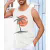 imageRuncati Mens Workout Tank Tops Gym Sleeveless Shirts Palm Tree Vintage Style TShirtWhite