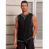 imageRuncati Mens Workout Tank Tops Sleeveless Casual Crewneck Beach T Shirt Muscle Athletic Gym Running TeeBlack
