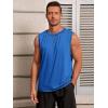 imageRuncati Mens Workout Tank Tops Sleeveless Casual Crewneck Beach T Shirt Muscle Athletic Gym Running TeeBlue