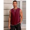 imageRuncati Mens Workout Tank Tops Sleeveless Casual Crewneck Beach T Shirt Muscle Athletic Gym Running TeeBurgundy