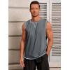 imageRuncati Mens Workout Tank Tops Sleeveless Casual Crewneck Beach T Shirt Muscle Athletic Gym Running TeeDark Grey