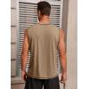 imageRuncati Mens Workout Tank Tops Sleeveless Casual Crewneck Beach T Shirt Muscle Athletic Gym Running TeeKhaki