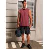 imageRuncati Mens Workout Tank Tops Sleeveless Gym Muscle Athletic T Shirts Casual Summer Beach TopsBurgundy