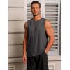 imageRuncati Mens Workout Tank Tops Sleeveless Gym Muscle Athletic T Shirts Casual Summer Beach TopsDark Grey