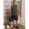 imageRuncati Mens Workout Tank Tops Sleeveless Gym Muscle Athletic T Shirts Casual Summer Beach TopsDark Grey