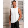 imageRuncati Mens Workout Tank Tops Sleeveless Gym Muscle Athletic T Shirts Casual Summer Beach TopsWhite