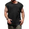 imageRuncati Mens Knitted Tank Tops Casual Crochet Cap Sleeve TShirts Summer Beach Hippie Sweater VestBlack