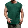 imageRuncati Mens Knitted Tank Tops Casual Crochet Cap Sleeve TShirts Summer Beach Hippie Sweater VestDark Green
