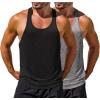 imageRuncati Mens Workout Tank Tops Gym Muscle Athletic Sleeveless T Shirts Bodybuilding Training Fitness TopsBlackGrey