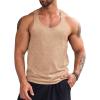 imageRuncati Mens Workout Tank Tops Gym Muscle Athletic Sleeveless T Shirts Bodybuilding Training Fitness TopsBrown