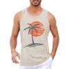 imageRuncati Mens Workout Tank Tops Gym Sleeveless Shirts Palm Tree Vintage Style TShirtLight Grey