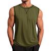 imageRuncati Mens Workout Tank Tops Sleeveless Casual Crewneck Beach T Shirt Muscle Athletic Gym Running TeeArmy Green