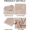 imageRuncati Mens Knit Button Down Shirt Casual Short Sleeve Cotton Polo Shirt Hollow Out Summer Beach TopsKhaki