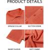 imageRuncati Mens Knit Button Down Shirt Casual Short Sleeve Cotton Polo Shirt Hollow Out Summer Beach TopsOrange
