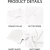 imageRuncati Mens Knit Button Down Shirt Casual Short Sleeve Cotton Polo Shirt Hollow Out Summer Beach TopsWhite