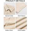 imageRuncati Mens Knit Button Down Shirts Short Sleeve Polo Shirt Vintage Summer Casual Beach Ribbed Textured TopsApricot