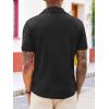 imageRuncati Mens Knit Button Down Shirts Short Sleeve Polo Shirt Vintage Summer Casual Beach Ribbed Textured TopsBlack