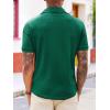imageRuncati Mens Knit Button Down Shirts Short Sleeve Polo Shirt Vintage Summer Casual Beach Ribbed Textured TopsDark Green
