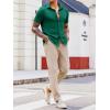 imageRuncati Mens Knit Button Down Shirts Short Sleeve Polo Shirt Vintage Summer Casual Beach Ribbed Textured TopsDark Green