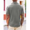 imageRuncati Mens Knit Button Down Shirts Short Sleeve Polo Shirt Vintage Summer Casual Beach Ribbed Textured TopsDark Grey