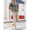 imageRuncati Mens Knit Button Down Shirts Short Sleeve Polo Shirt Vintage Summer Casual Beach Ribbed Textured TopsDark Grey