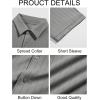 imageRuncati Mens Knit Button Down Shirts Short Sleeve Polo Shirt Vintage Summer Casual Beach Ribbed Textured TopsDark Grey