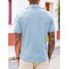 imageRuncati Mens Knit Button Down Shirts Short Sleeve Polo Shirt Vintage Summer Casual Beach Ribbed Textured TopsLight Blue