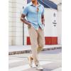 imageRuncati Mens Knit Button Down Shirts Short Sleeve Polo Shirt Vintage Summer Casual Beach Ribbed Textured TopsLight Blue