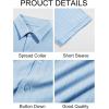 imageRuncati Mens Knit Button Down Shirts Short Sleeve Polo Shirt Vintage Summer Casual Beach Ribbed Textured TopsLight Blue