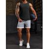 imageRuncati Mens Ribbed Tank Tops 2 Pack Knit Sleeveless Workout T Shirt Muscle Gym Fitness TeeBlack
