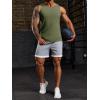 imageRuncati Mens Ribbed Tank Tops 2 Pack Knit Sleeveless Workout T Shirt Muscle Gym Fitness TeeBlackArmy Green