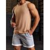 imageRuncati Mens Ribbed Tank Tops 2 Pack Knit Sleeveless Workout T Shirt Muscle Gym Fitness TeeBlackKhaki