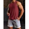 imageRuncati Mens Ribbed Tank Tops 2 Pack Knit Sleeveless Workout T Shirt Muscle Gym Fitness TeeBurgundy