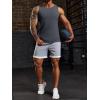 imageRuncati Mens Ribbed Tank Tops 2 Pack Knit Sleeveless Workout T Shirt Muscle Gym Fitness TeeDark Grey
