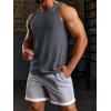 imageRuncati Mens Ribbed Tank Tops 2 Pack Knit Sleeveless Workout T Shirt Muscle Gym Fitness TeeDark Grey