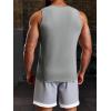 imageRuncati Mens Ribbed Tank Tops 2 Pack Knit Sleeveless Workout T Shirt Muscle Gym Fitness TeeGrey