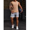 imageRuncati Mens Ribbed Tank Tops 2 Pack Knit Sleeveless Workout T Shirt Muscle Gym Fitness TeeKhaki