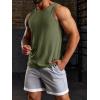 imageRuncati Mens Ribbed Tank Tops 2 Pack Knit Sleeveless Workout T Shirt Muscle Gym Fitness TeeWhiteArmy Green