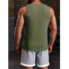 imageRuncati Mens Ribbed Tank Tops 2 Pack Knit Sleeveless Workout T Shirt Muscle Gym Fitness TeeWhiteArmy Green