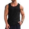 imageRuncati Mens Ribbed Tank Tops 2 Pack Knit Sleeveless Workout T Shirt Muscle Gym Fitness TeeBlack
