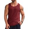 imageRuncati Mens Ribbed Tank Tops 2 Pack Knit Sleeveless Workout T Shirt Muscle Gym Fitness TeeBurgundy