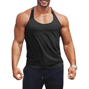 imageRuncati Mens Workout Tank Top YBack Sleeveless Gym Training Athletic TShirtsBlack